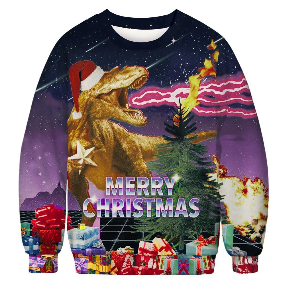 Unisex 3D Animal Sloth Print Christmas Sweatshirt