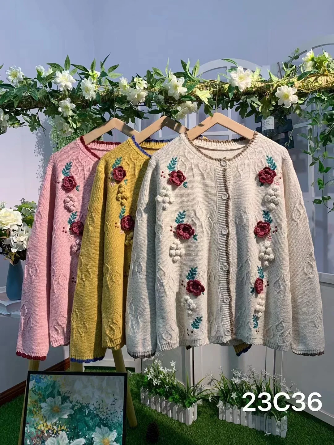 Chicfifth Sweater Women Winter Long Sleeve High Quality Autumn Vintage Top Knitted Cardigan