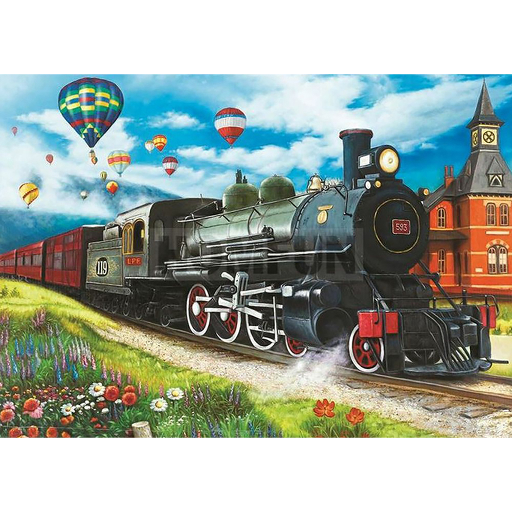 

40*30CM - Round Drill Diamond Painting - Moving Train, 501 Original