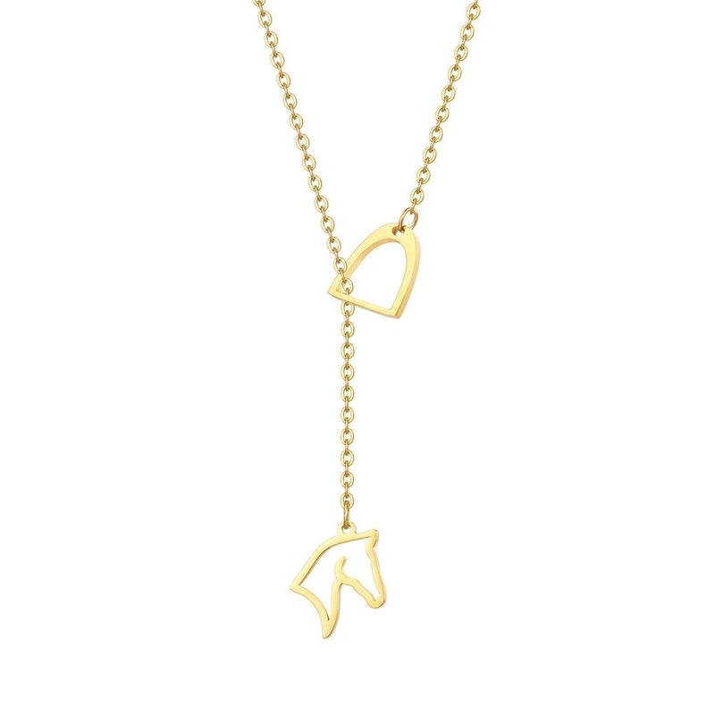 304 Stainless Steel 18K Gold Plated IG Style Classic Style Commute Plating Animal Heart Shape Feather Pendant Necklace