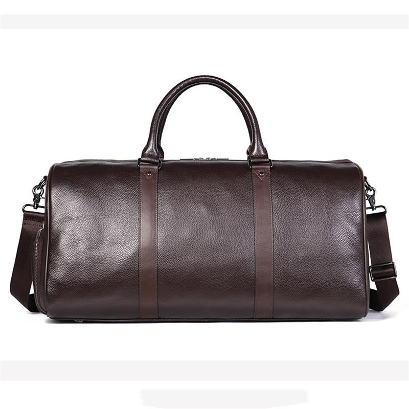 Large Capacity Travelling Simple Style Handy Trendy Leather Chunky Duffel Bag