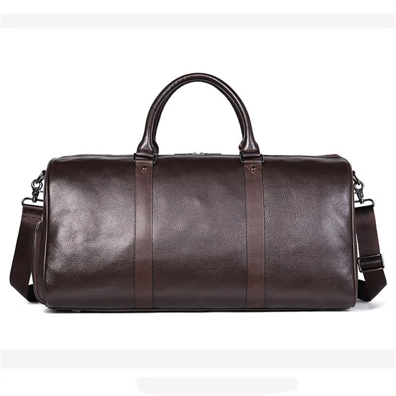 Large Capacity Travelling Simple Style Handy Trendy Leather Chunky Duffel Bag
