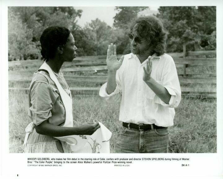 Whoopi Goldberg Steve Spielberg The Color Purple 1985 Original 8x10 Press Photo Poster painting