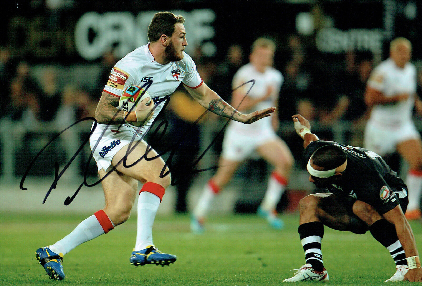 Daryl CLARK ENGLAND Rugby League Signed Autograph 12x8 Photo Poster painting AFTAL COA