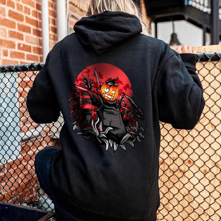 Halloween Zombie Monster Man Black Skull Drawing Hoodie