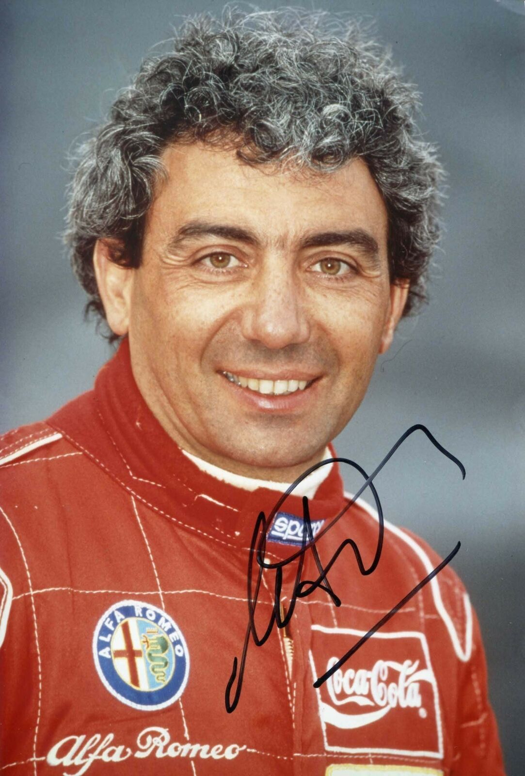 RACING DRIVER Michele Alboreto (+) FERRARI autograph, IP signed Photo Poster painting