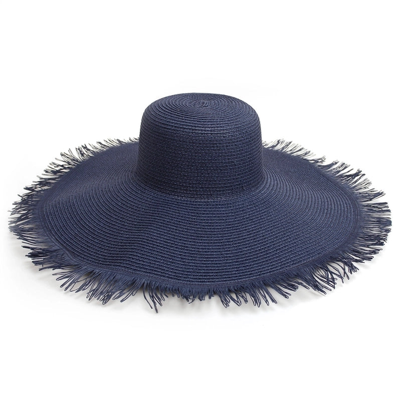 Unisex Minimalist Solid Color Wide Eaves Straw Hat