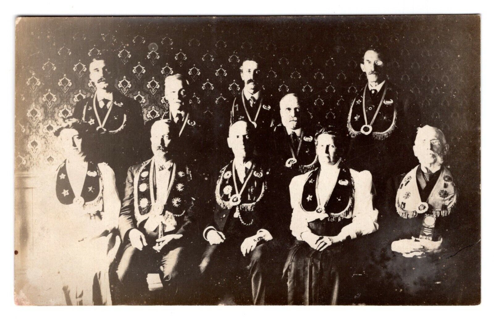 Antique Early 1900's Masonic Royals Mason masons Real Photo Poster painting RPPC Postcard