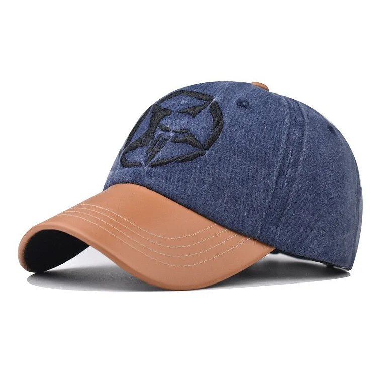 Washed Cotton Baseball Caps Star Embroider PU Peaked Hats Women Men Summer Sunscreen Sun Gorras Trucker Hats Hip Hop Snapback