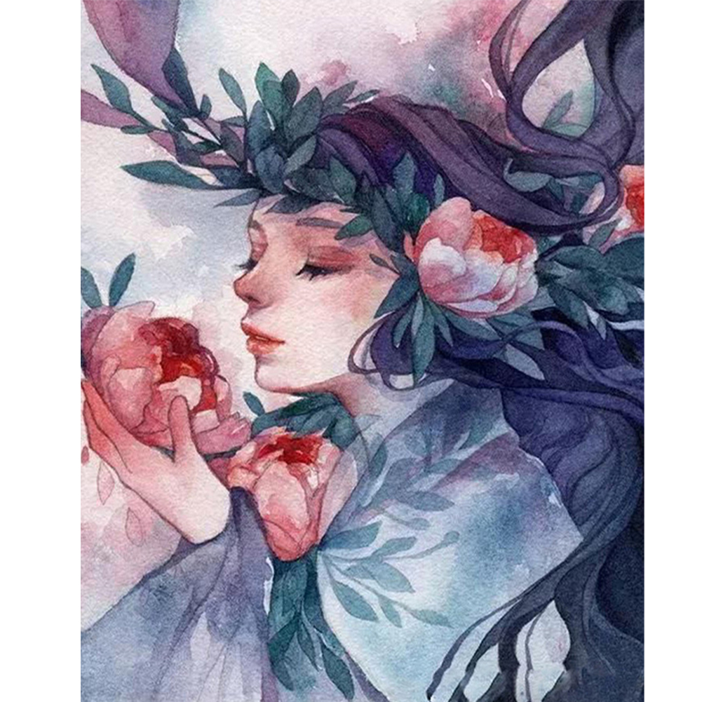 

Illustration Girl - Round Drill Diamond Painting - 50*60CM (Big Size), 501 Original