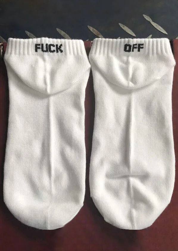 Letter Print Embroidery Unisex Ankle Socks