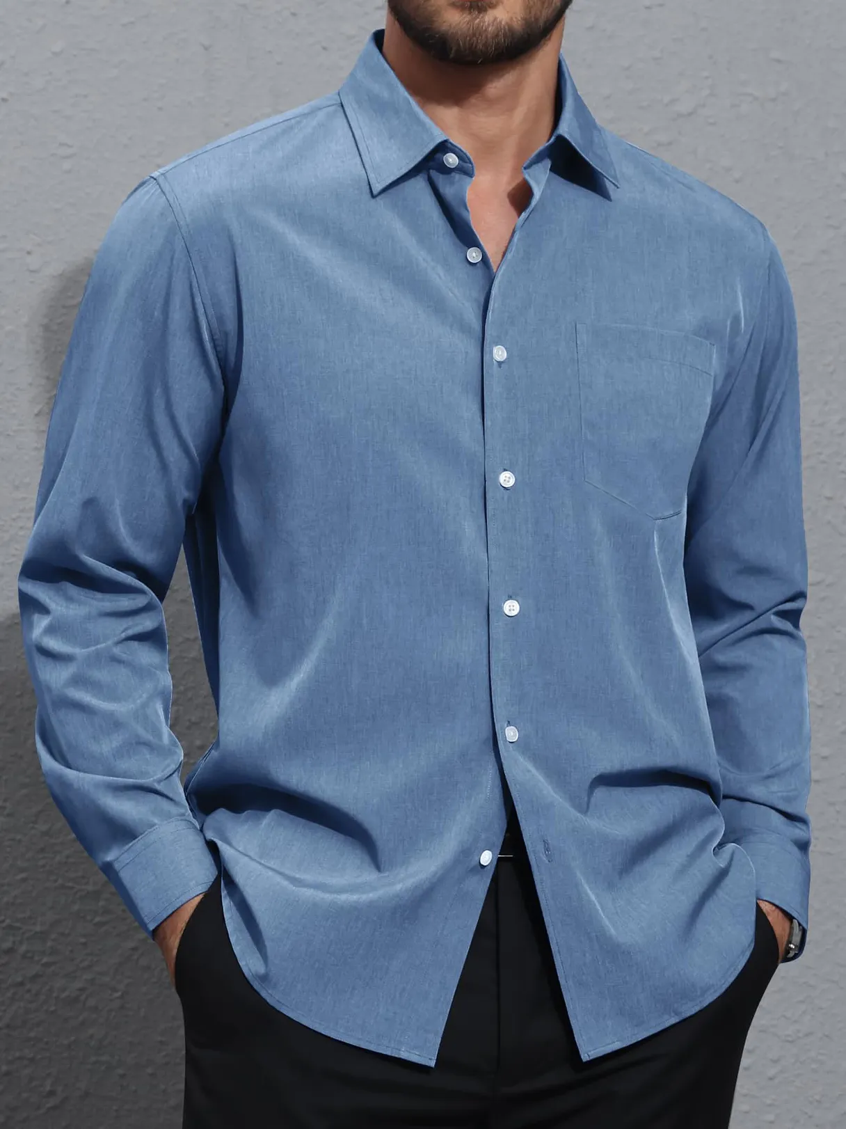 Men's Fashionable Linen Long Sleeve Shirt PLUSCLOTHESMAN