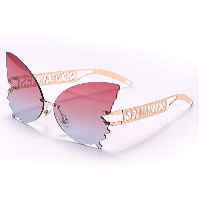 Butterfly Rimless Sunglasses Women-VESSFUL