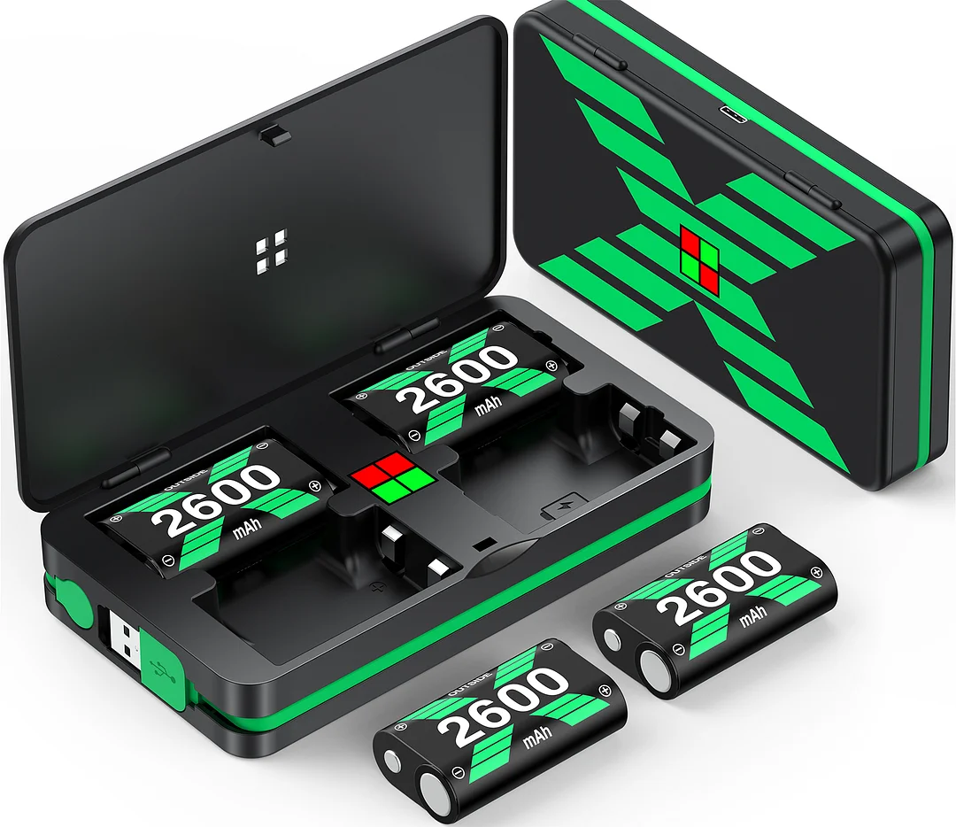 DinoFire Rechargeable Battery Pack, Charging Station for Xbox Series X|S/Xbox Series S/Xbox One/Xbox One Elite Wireless Controller