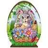 (US Local)Wooden Easter Egg Rabbit Special Shaped Diamond Painting Lamp for Adult Kids