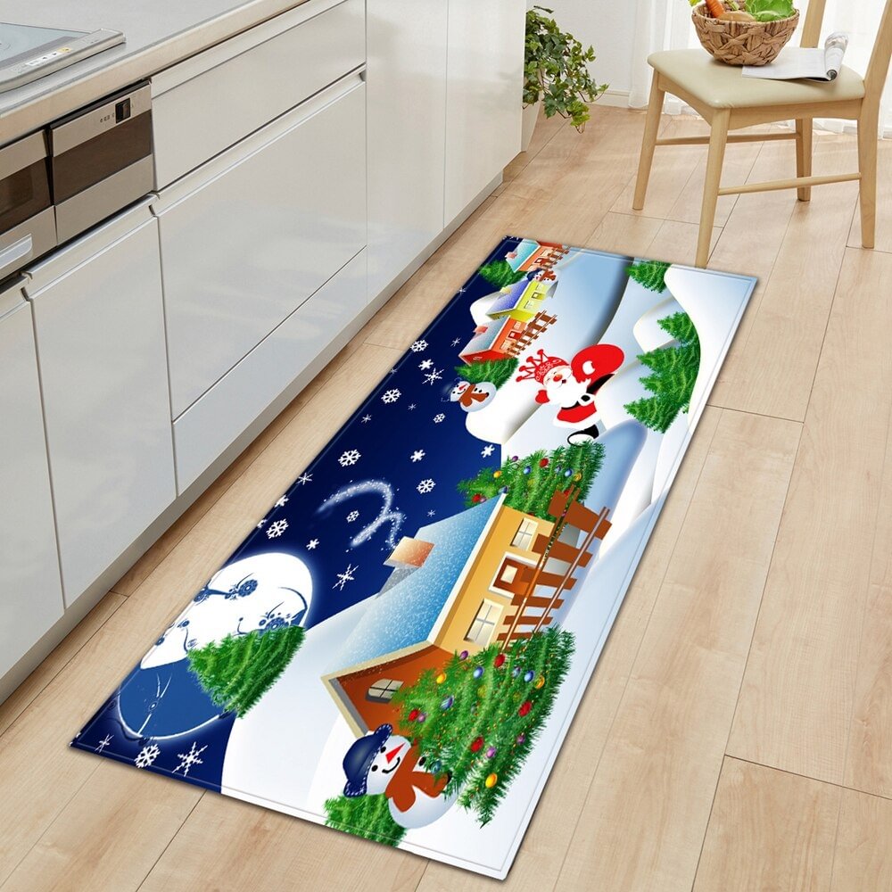Kitchen Carpet Doormat Entrance Home Bath Mat for Floor Christmas Decorations Living Room Carpet Antiskid Washable Hallway Rugs