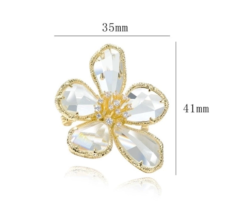 Retro Pin Flower Alloy Inlay Artificial Crystal Rhinestones Women’S Brooches