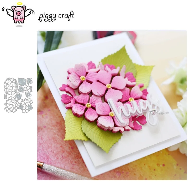 Piggy Craft metal cutting dies cut die mold Flower leaf decoration Scrapbook paper craft knife mould blade punch stencils dies