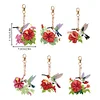 >SALE<6PCS Double Sided Special Shape Diamond Painting Keychain (Hummingbird Flower)