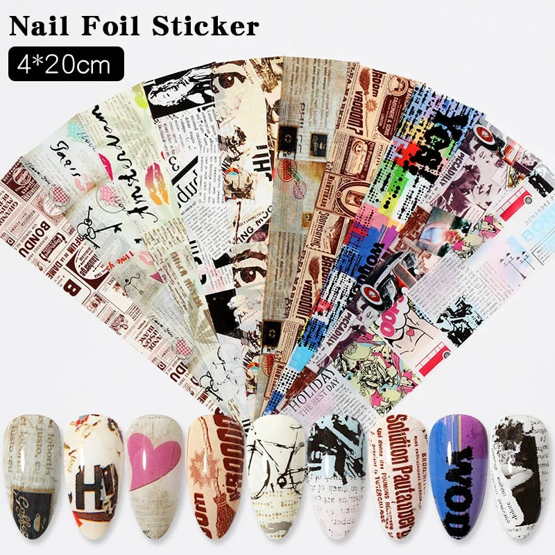 Christmas Of Foil Nail Art Stickers Set With Marble Flower Gilding Pattern Nail Transfer Decals Decorations Nail Accessories