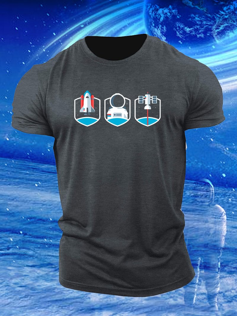 Spaceship Graphic Men's Casual T-Shirt in  mildstyles