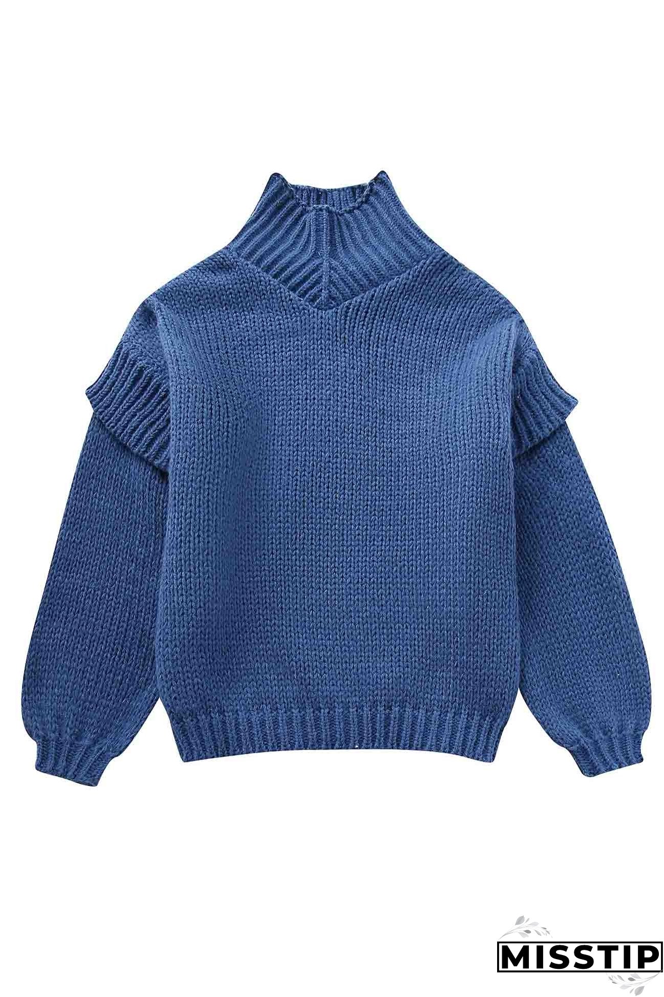 Solid Long Sleeve Cowl Neck Sweater