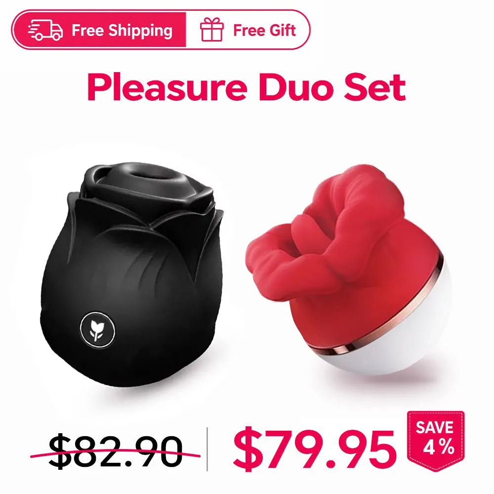 Black Amora Rose Clit Suction Massager