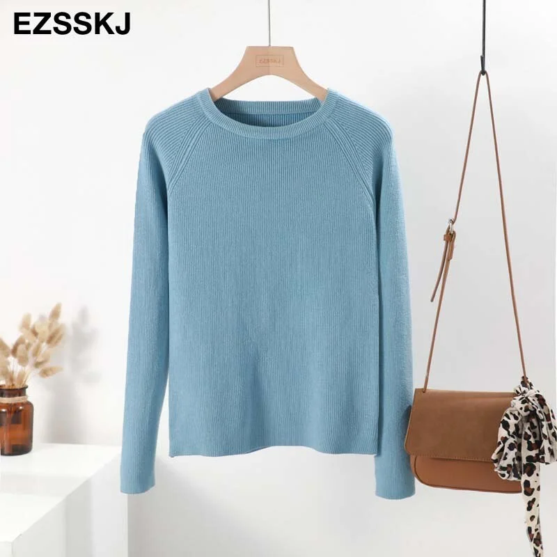 casual basic autumn winter thick Sweater Women long sleeve o-neck Soft Knit sweater Pullovers solid female  Jumper top