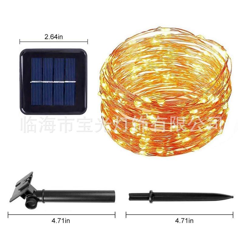 

200 LED Solar Energy 8 Modes Copper Wire Festival Decoration Lamp String, 501 Original