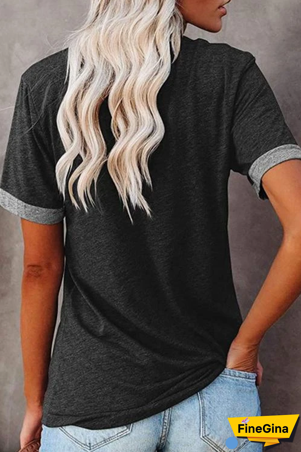 KarliDress Contrast Pocket Short Sleeve T-Shirt P12482