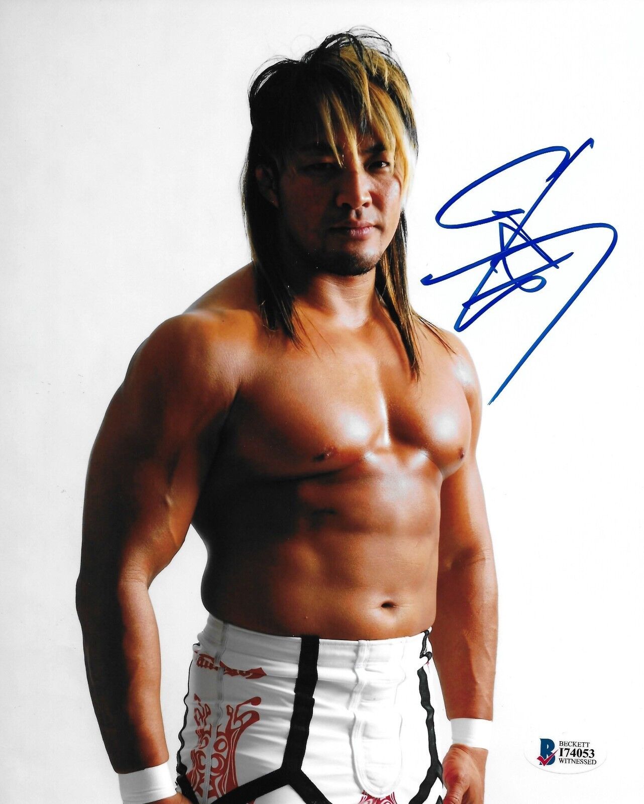 Hiroshi Tanahashi Signed 8x10 Photo Poster painting BAS COA New Japan Pro Wrestling CMLL Picture