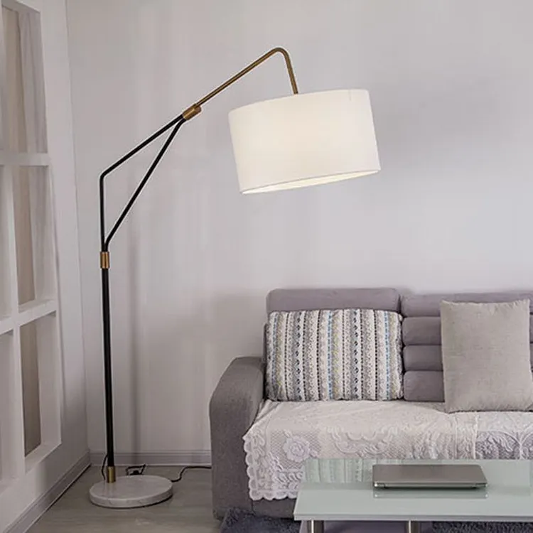 Eryn Elementar floor lamp, metal & textile, 180CM long