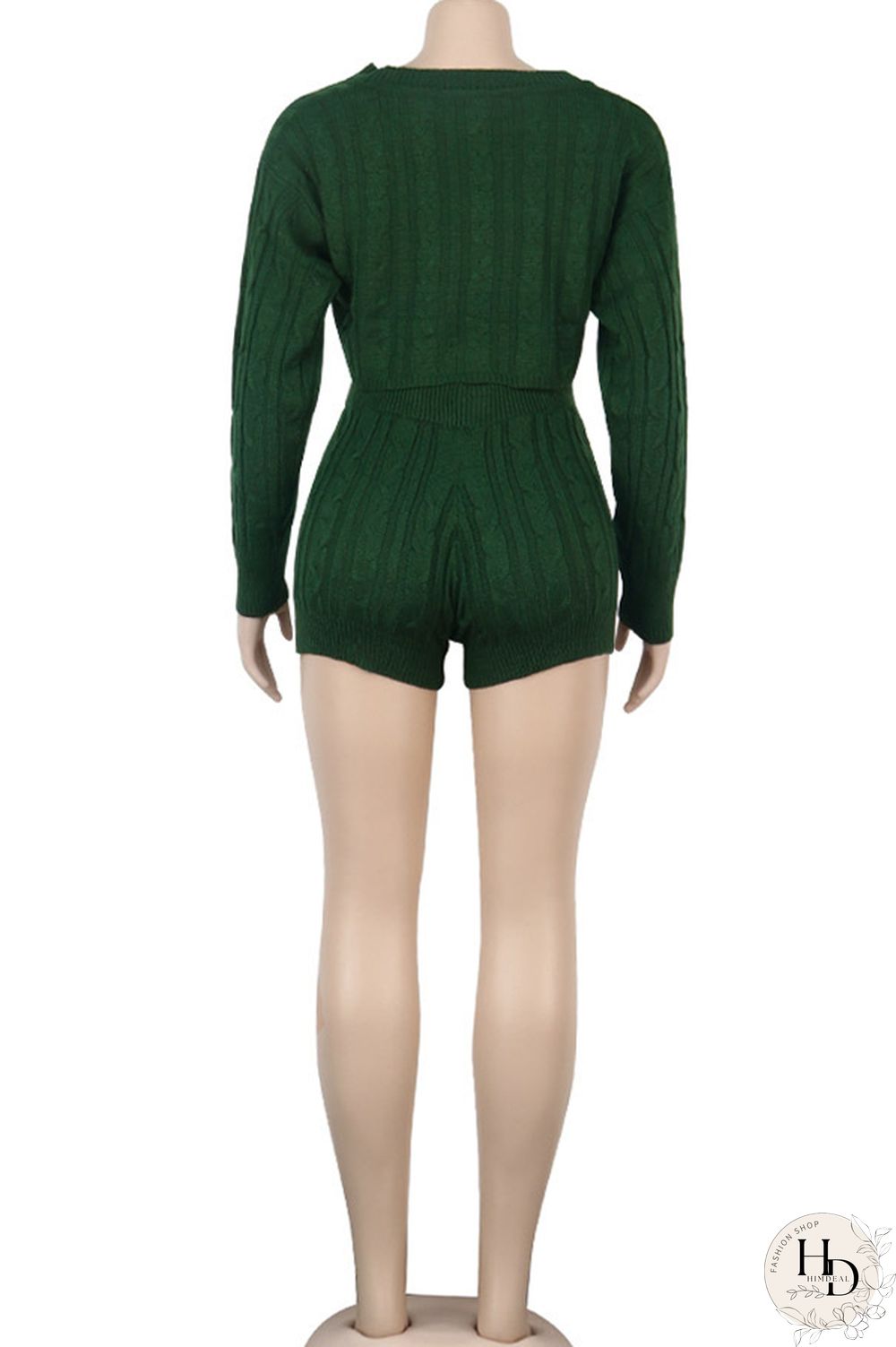 Orange Wool Europe and America Solid Two Piece Suits pencil Long Sleeve Two-Piece Short Set