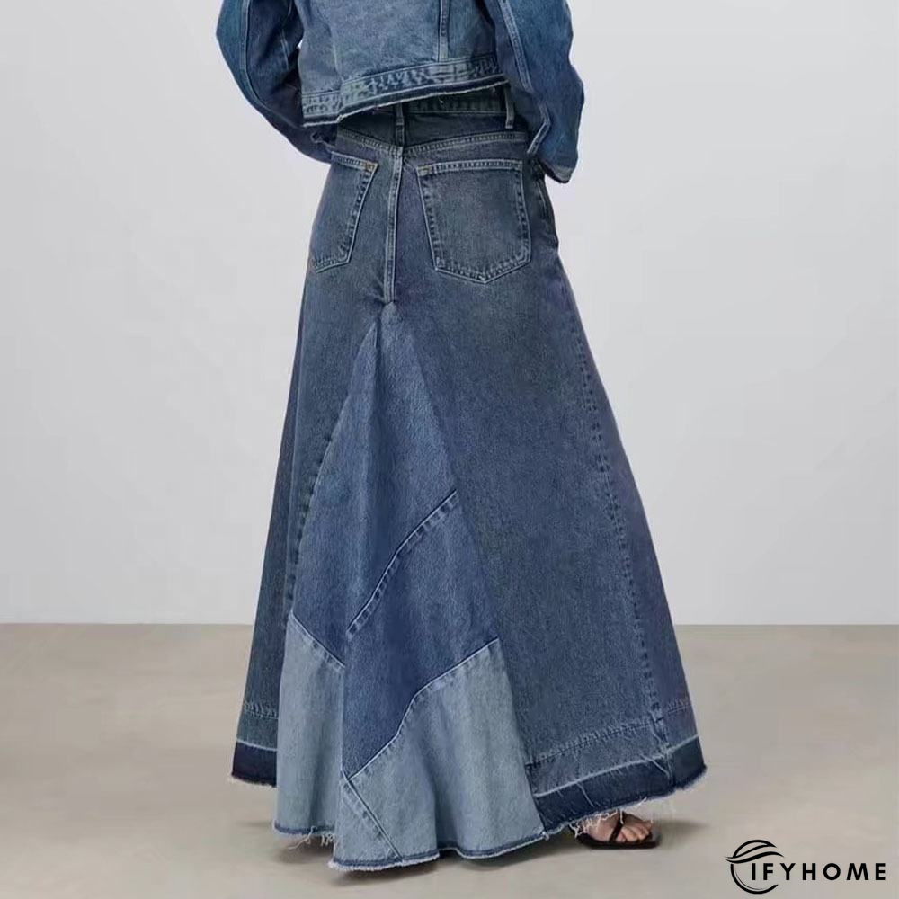 Casual Patchwork Denim Skirt | IFYHOME