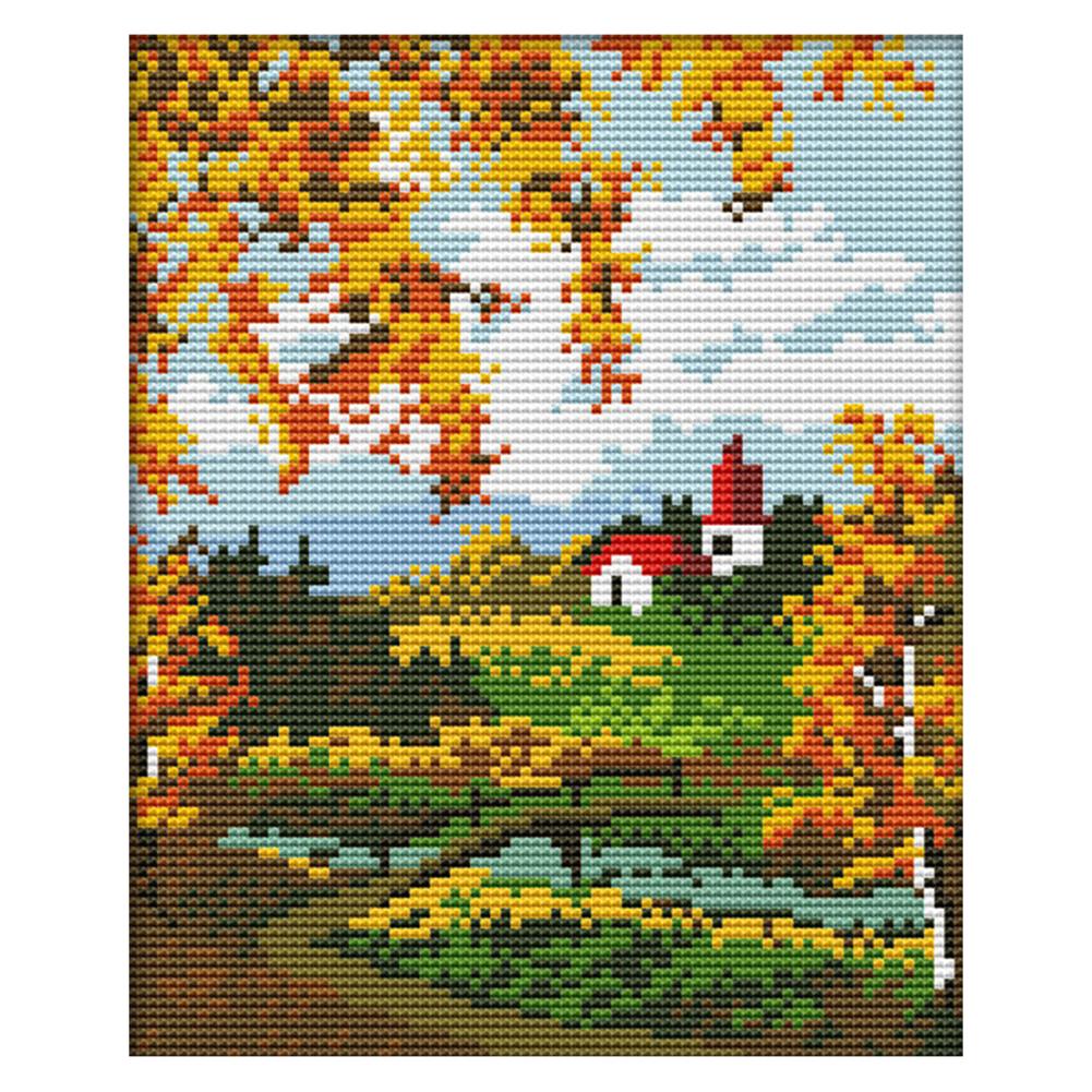 

Countryside Scenery - 14CT Stamped Cross Stitch - 20*26cm, 501 Original