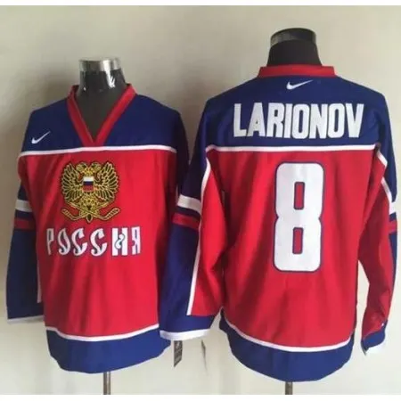 Canucks #8 Igor Larionov Red/Blue  Stitched NHL Jersey