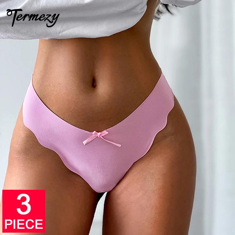 TERMEZY 3PCS/Set Women Panties G-String Sexy Lingerie Seamless Briefs Female T-Back Low-Rise Thong Comfort Intimates Underwear