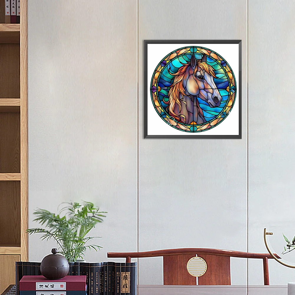Horse Stained Glass Diamond Painting
