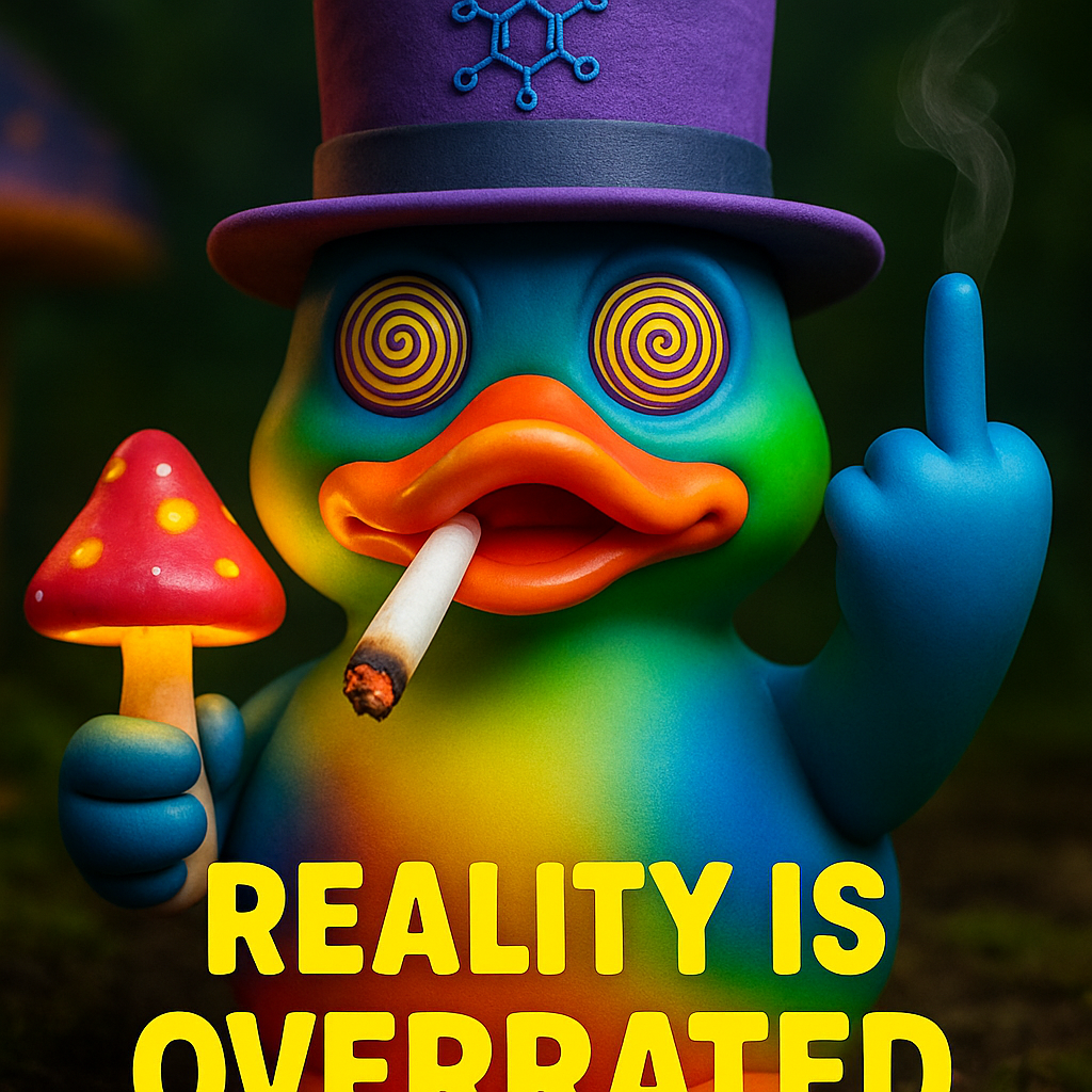 Middle Finger Psychedelic Duck - tree - Codlins