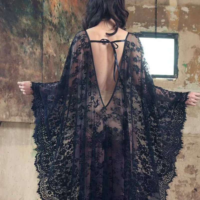 Uveng Uveng Size Gown Loose Lace Dress Beach Smock Dress Pregnant Woman Photo Robe