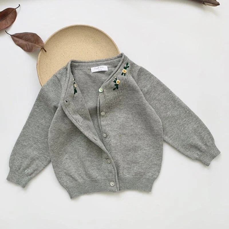 Spring Autumn Baby Boys Girls Pure Color Cardigan Coat Children Clothing Baby Boy Girl Long Sleeve Knitted Kids Cardigan Coat