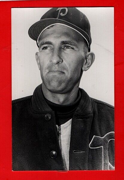 1957-PCL-RAY BAUER-PORTLAND BEAVERS -ED BRODER GLOSSY POSTCARD