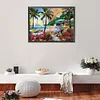 Diamond Painting -DIY Full Square Drill Coconut Tree By Sea(50x60cm)
