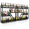 [US Local Warehouse] Metal Wall Mounted Wine Rack 3-Tier with Glass Holder for Kitchen Home Black