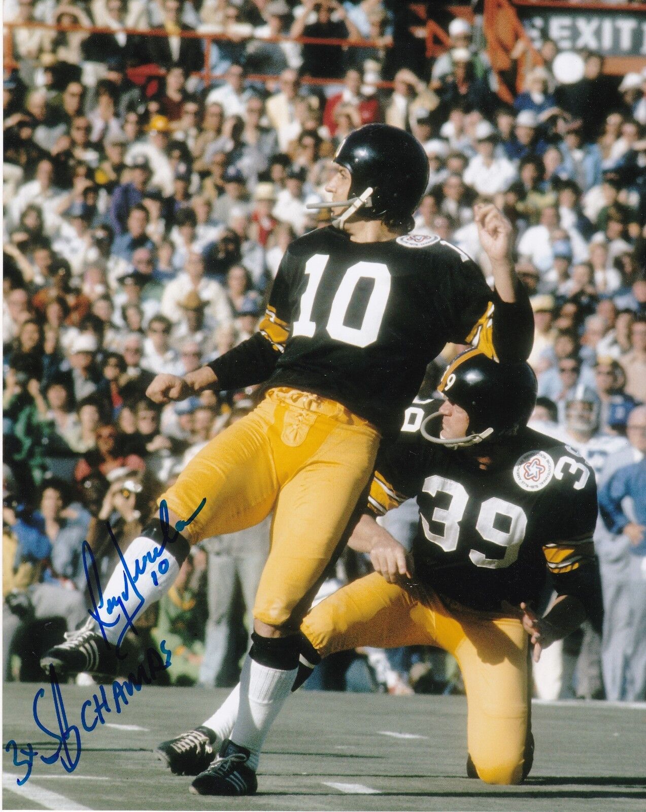 ROY GERELA PITTSBURGH STEELERS 3 X SB CHAMPS ACTION SIGNED 8x10