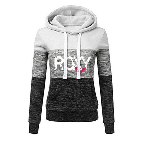 Women Casual Long Sleeve Sweatshirts Ladies Autumn Colorful Patchwork Thin Hoodie Jacket