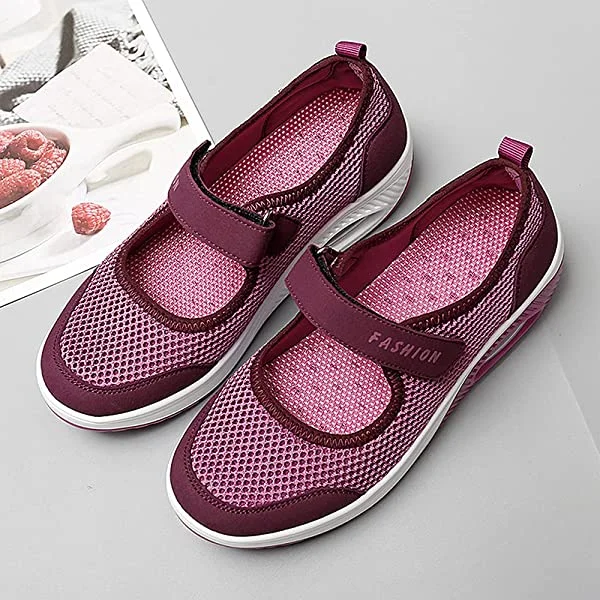 VARSKARC Women's Casual Air Cushion Platform Sneaker Mary Jane Shoes 8.5 Grey