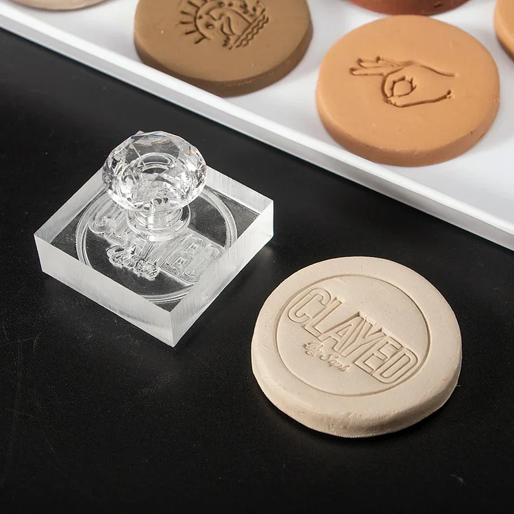 Custom Acrylic Stamp for Pottery, Initial Clay Stamp, Ceramic Signature Stamp Logo, Gift for Potters, Maker's Mark