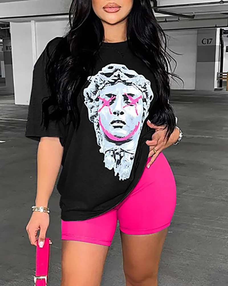 Stylish casual color-block two-piece suit