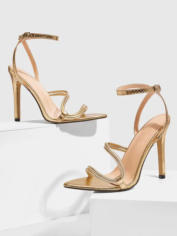Belt Buckle Hollow Split-Joint Pumps Sandals